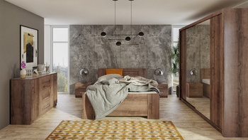 Szafa przesuwna z lustrem o szerokości 220 x 215 cm Bianca