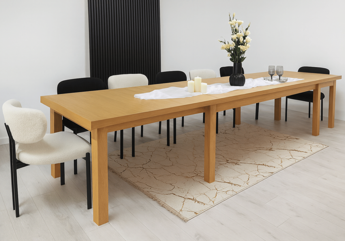 Stół Roman duży, prostokątny, rozkładany  100 cm x 160 - 410 cm T52