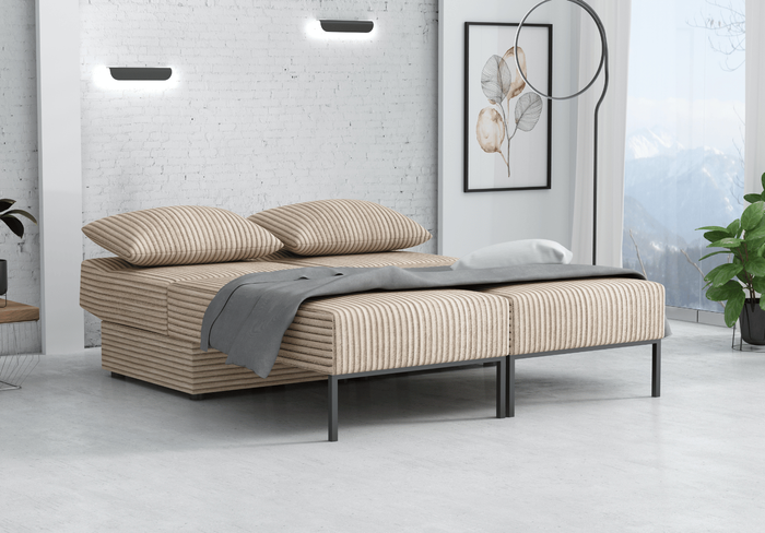 Wielofunkcyjna sofa narożna z funkcją spania TOMI 165x205 cm