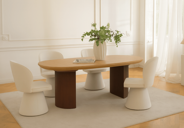 Stół rozkładany na ryflowanej nodze PAWEŁ T72 110x200-300 cm