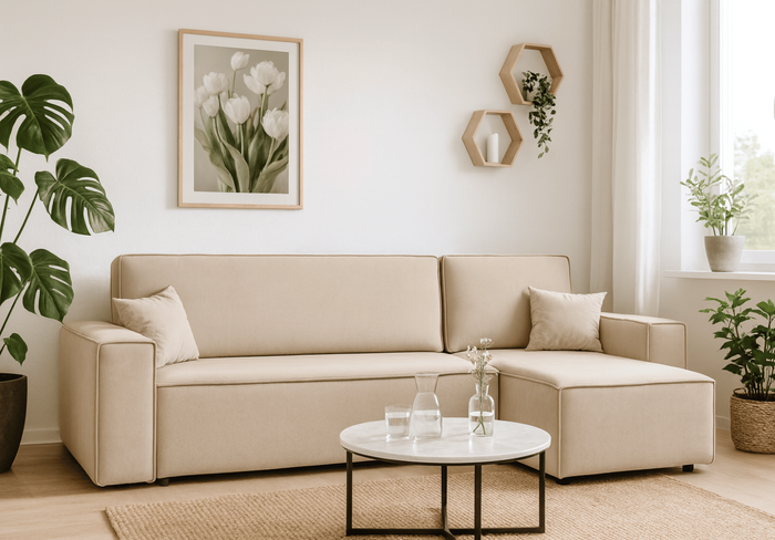 Narożnik uniwersalny z funkcją spania DENIS 244x142 cm