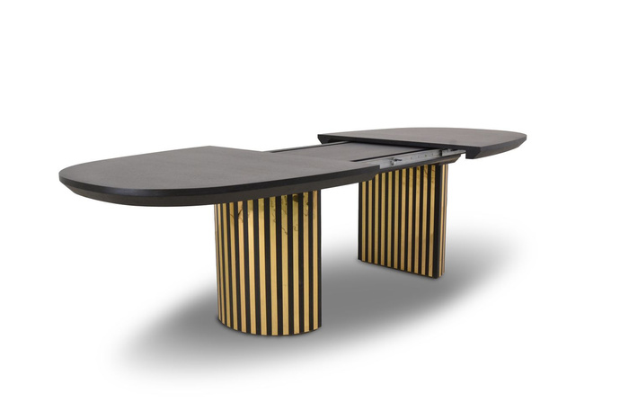 Stół Ludwik rozkładany na ryflowanej nodze 110 cm x 200 - 300 cm T72 GLAM