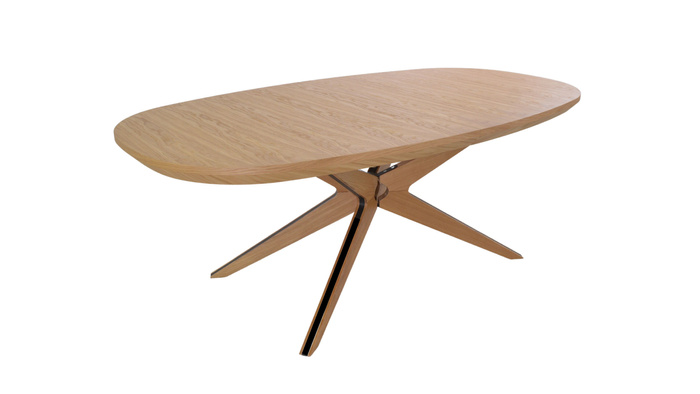 Owalny dębowy stół Gniewsko rozkładany 110 cm x 200-300 cm T79