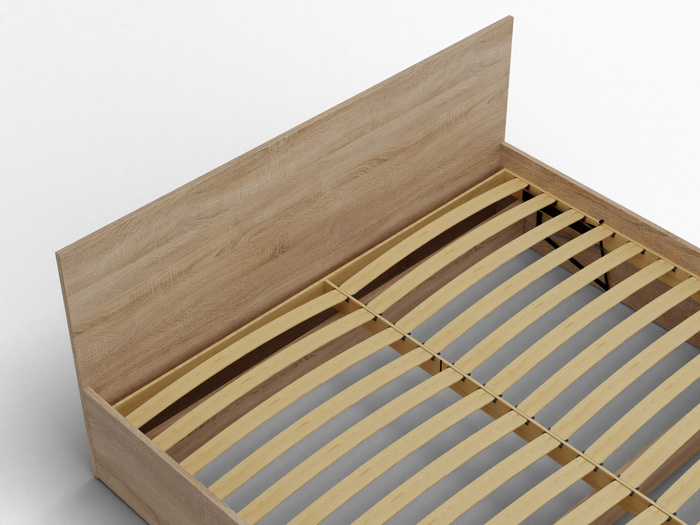 Łóżko drewniane dąb sonoma z materacem ATENA 160x200cm