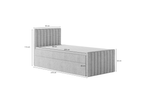 Łóżko pojedyncze kontynentalne boxspring HERA 93x218 cm