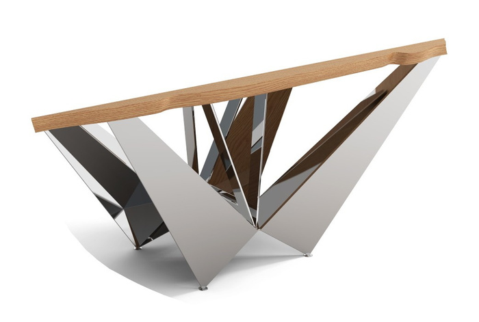 STÓŁ LOFTOWY FORNIROWANY NA METALOWYCH NOGACH PRESTON