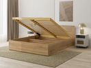 Łóżko drewniane dąb sonoma z materacem ATENA 140x200cm