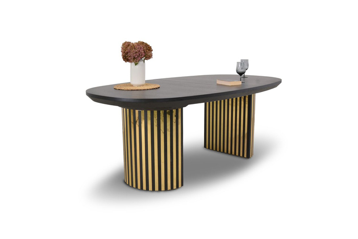 Stół Ludwik rozkładany na ryflowanej nodze 110 cm x 200 - 300 cm T72 GLAM