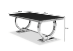 Stół glamour – czarny blat, chromowana podstawa 100x240 cm