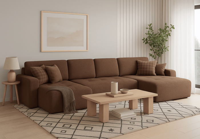 Narożnik z funkcją spania U MOET 342x142 cm