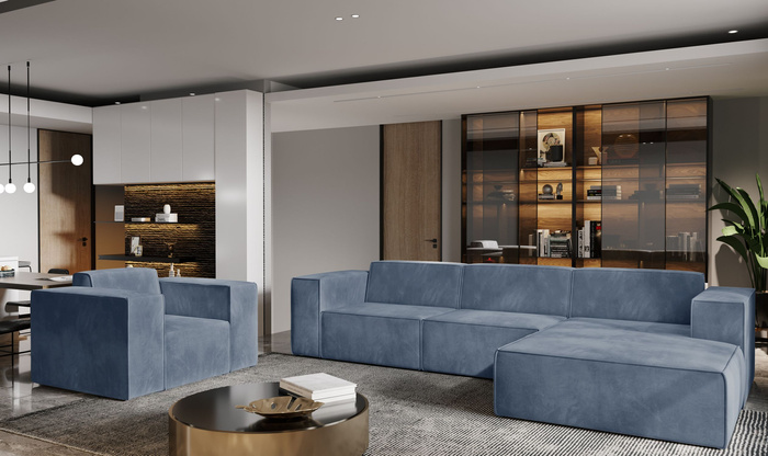 Nowoczesny fotel z kolekcji modułowej do salonu Gaba 90x95 cm