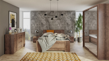 Szafa przesuwna z lustrem o szerokości 150 x 215 cm Bianca