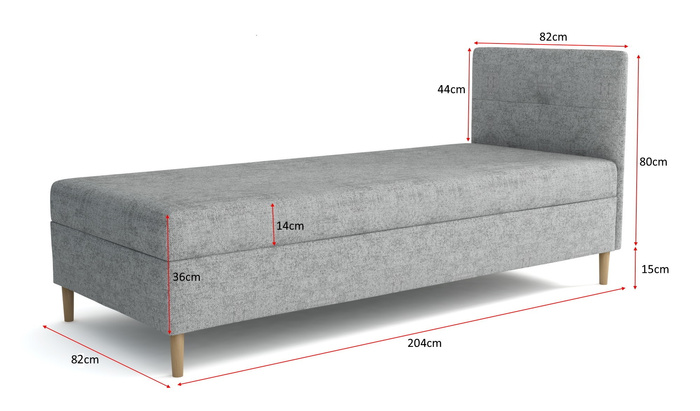 ŁÓŻKO KONTYNENTALNE DEDAL 204x92 cm
