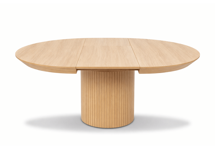 Stół okrągły, rozkładany na ryflowanej nodze DARIUSZ T68 130-180 cm