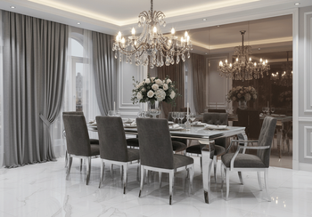 Stół glamour – biały blat, chromowana podstawa 200x100 cm