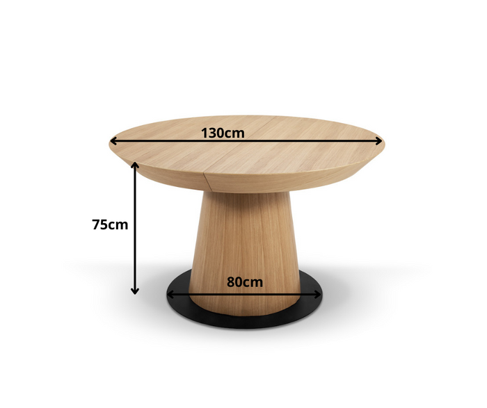 Stół Teodor nowoczesny, okrągły, rozkładany 130 cm - 230 cm T73