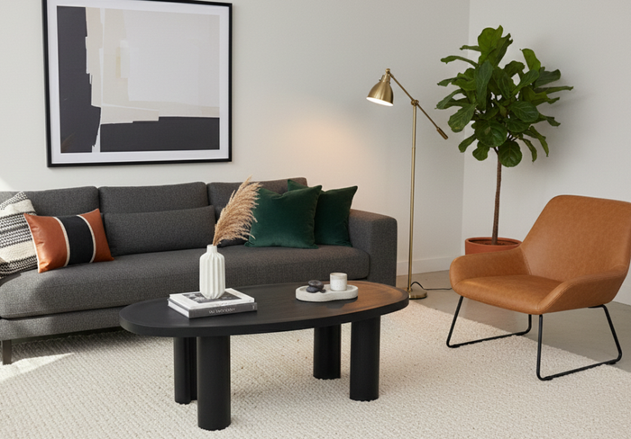 Stolik kawowy TAI z fornirem dębowym 100 x 60 cm