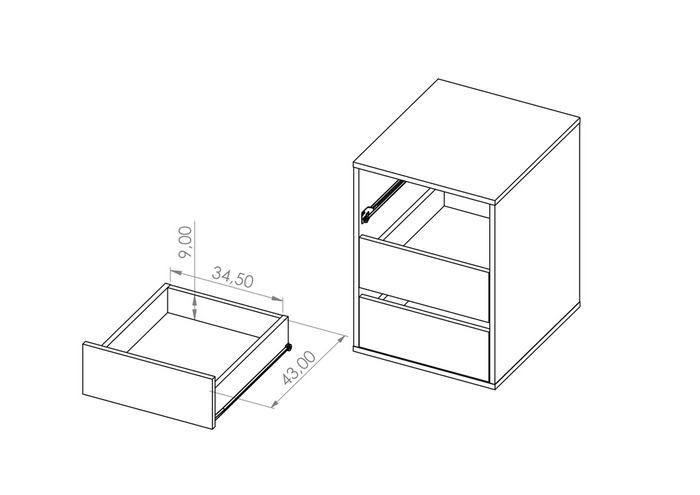 Stolik nocny Bianca 61,5x44 cm