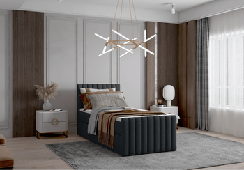 Łóżko pojedyncze kontynentalne boxspring HERA 83x218 cm