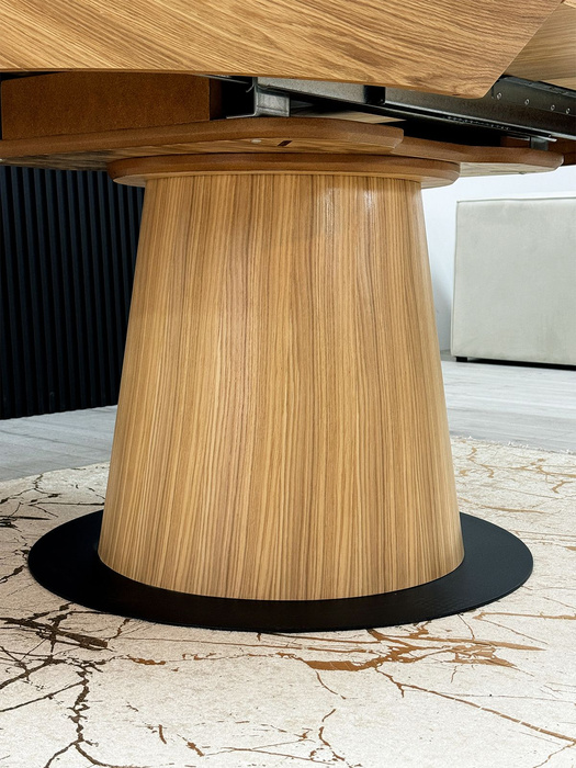 Stół Teodor nowoczesny, okrągły, rozkładany 130 cm - 230 cm T73