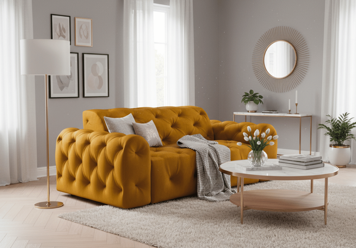 Sofa 2-osobowa z eleganckimi pikowaniami CANDY 190x107 cm 