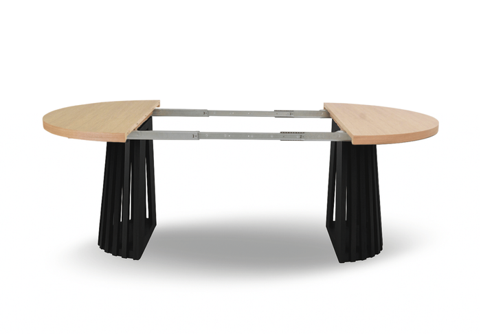 Stół okrągły, rozkładany na ażurowej nodze BARTEK T77 110-210 cm