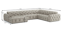 Stylowy narożnik z eleganckimi pikowaniami Candy 334x254 cm