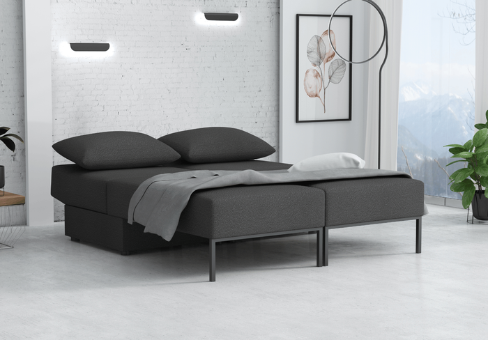 Wielofunkcyjna sofa narożna z funkcją spania TOMI 165x205 cm