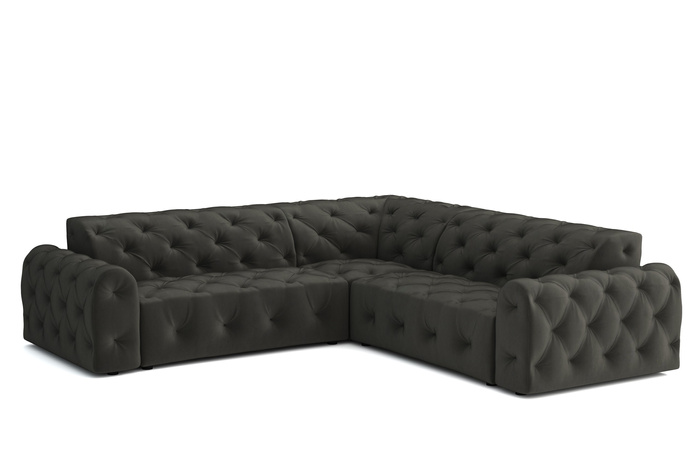 Stylowy narożnik z eleganckimi pikowaniami Candy 254x254 cm