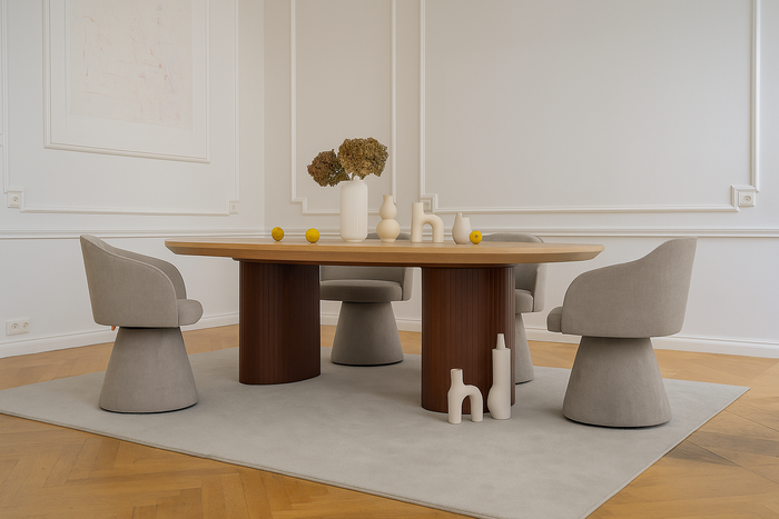 Stół Paweł rozkładany na ryflowanej nodze 110 cm x 200 - 300 cm T72