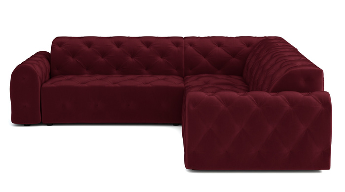 Stylowy narożnik z eleganckimi pikowaniami Candy 254x254 cm
