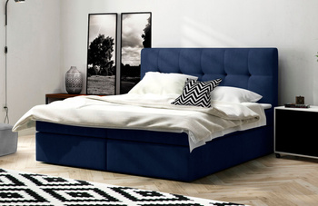 Łóżko kontynentalne Diego 140x200 z topperem i 2 pojemnikami na pościel