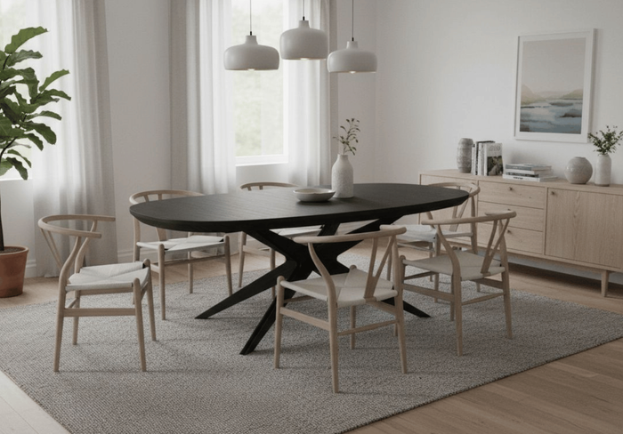 Stół owalny dębowy rozkładany GNIEWKO T79 110x200-300 cm