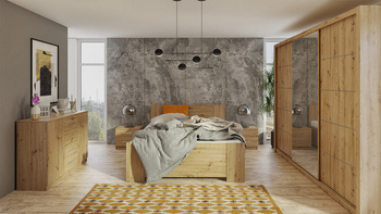 Szafa przesuwna z lustrem o szerokości 250 x 215 cm Bianca