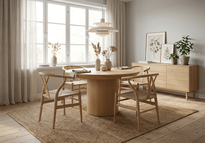 Stół okrągły, rozkładany na ryflowanej nodze DARIUSZ T68 130-180 cm