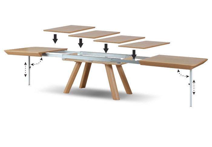 Stół prostokątny, drewniany, rozkładany MATEUSZ T75 100x180-380 cm