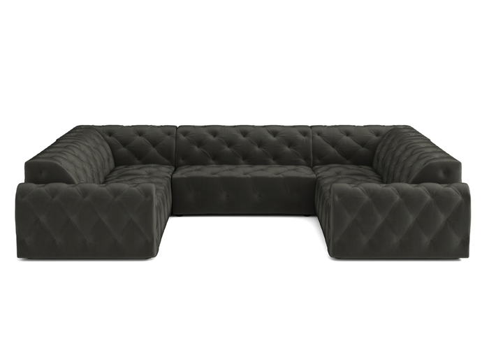 Narożnik U z eleganckimi pikowaniami CANDY 318x254 cm