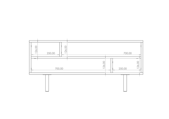 Aurora stolik kawowy z otwartymi pólkami