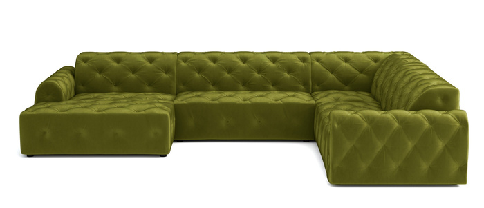 Stylowy narożnik z eleganckimi pikowaniami Candy 334x254 cm