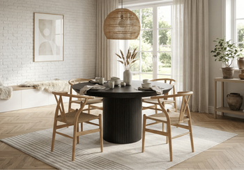 Stół okrągły, rozkładany na ryflowanej nodze DARIUSZ T68 130-180 cm