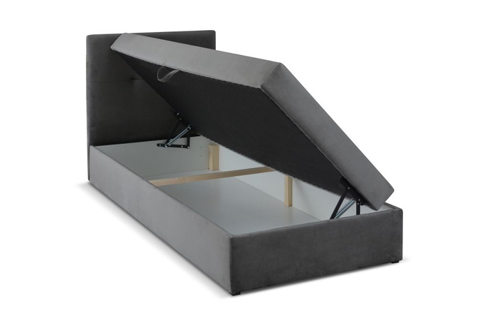 Łóżko kontynentalne Diego 80x200 z topperem i pojemnikiem na pościel 