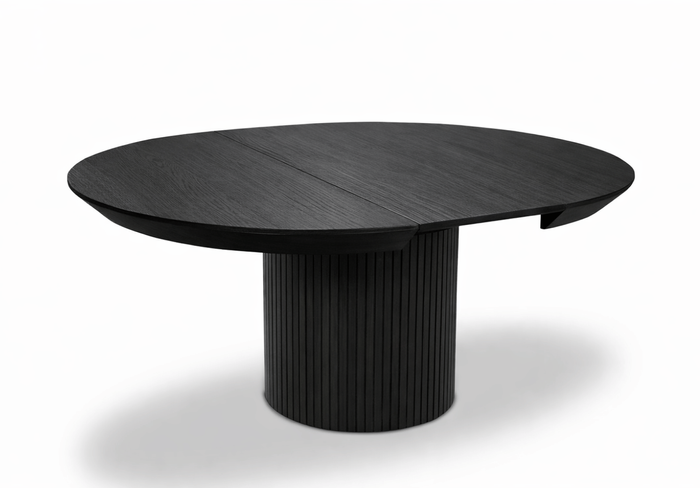 Stół okrągły, rozkładany na ryflowanej nodze DARIUSZ T68 130-180 cm