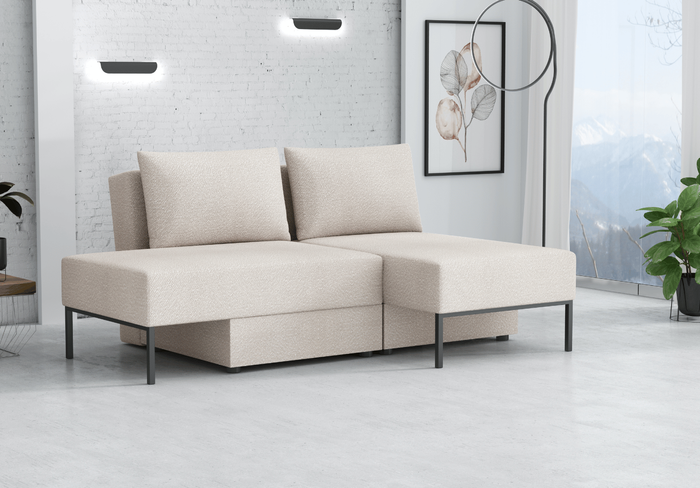 Wielofunkcyjna sofa narożna z funkcją spania TOMI 165x205 cm