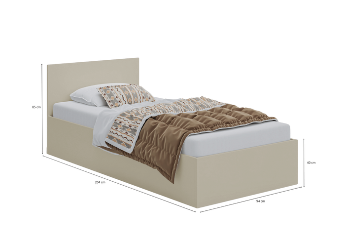 Łóżko pojedyncze, drewniane kaszmir z materacem ATENA 90x200cm