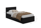 Łóżko pojedyncze, drewniane czarne z materacem ATENA 90x200cm 