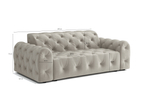 Sofa 3-osobowa z eleganckimi pikowaniami CANDY 230x107 cm
