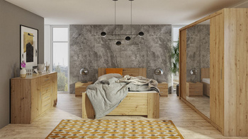 Szafa przesuwna z lustrem o szerokości 220 x 215 cm Bianca