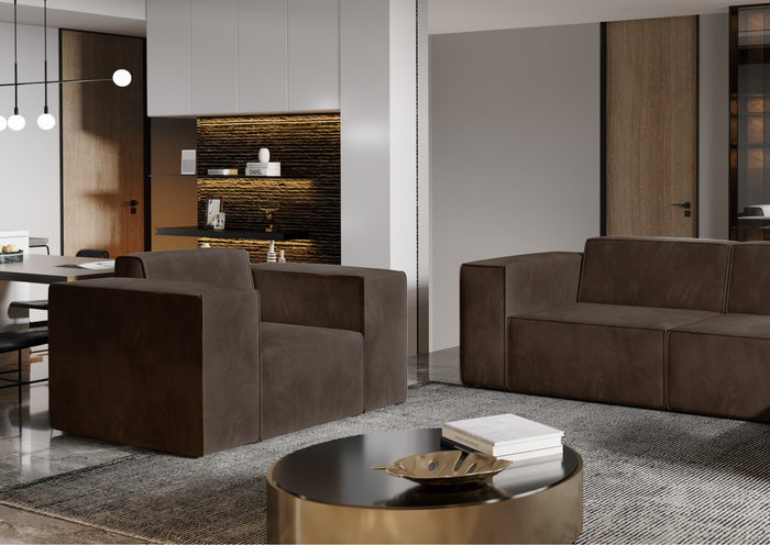 Nowoczesny fotel z kolekcji modułowej do salonu Gaba 90x95 cm