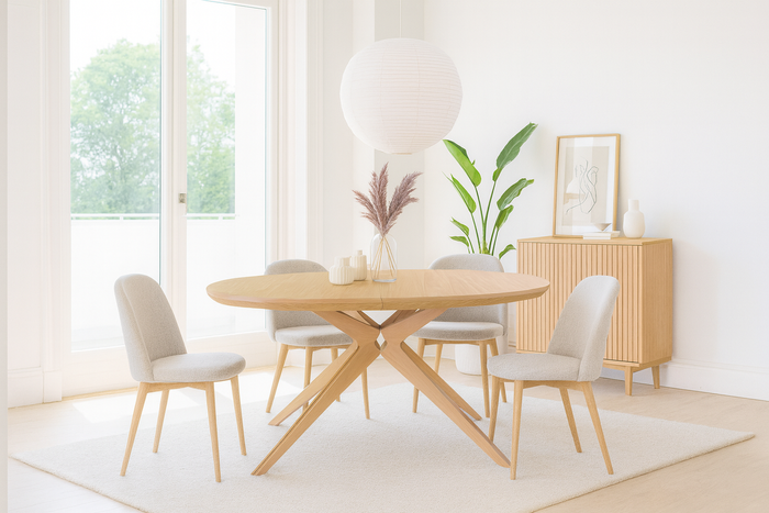 Owalny dębowy stół Gniewsko rozkładany 110 cm x 200-300 cm T79