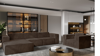 Nowoczesny narożnik modułowy do salonu Gaba A  285x254 cm